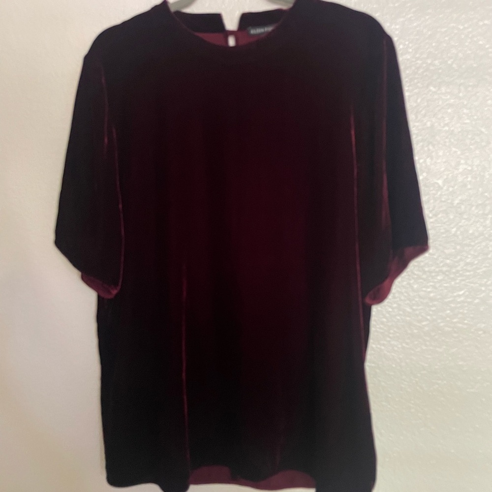 Eileen Fisher Burgundy Velvet Blouse